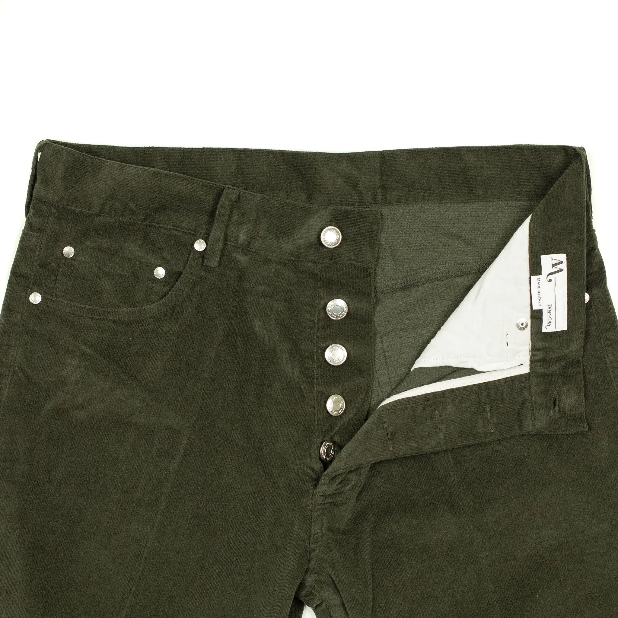 AAcero 5-pocket trousers in forest green fine wale cotton corduroy